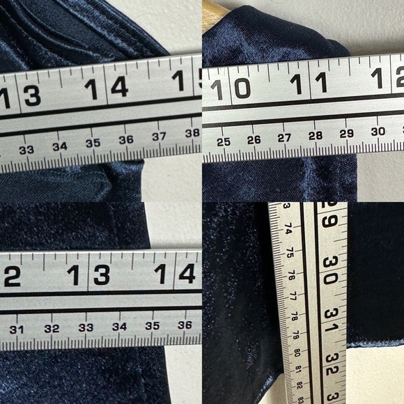 NWT Free People After Hours Slip Dress Blue Satin Size Small Ruffle Open‎ Back S - Picture 12 of 16